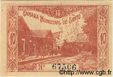 10 Centavos PORTOGALLO Santo Tirso 1920  AU