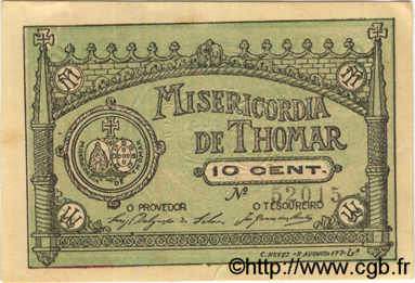 10 Centavos PORTUGAL Thomar 1920  VF+