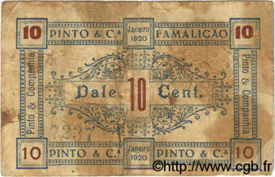 10 Centavos PORTUGAL Famalicao, Pinto & C. 1920  F