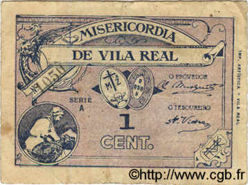 1 Centavo PORTUGAL Vila Real 1918  fSS