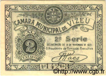 2 Centavos PORTUGAL Vizeu 1918  SUP