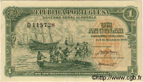 1 Angolar ANGOLA  1948 P.070 pr.SUP