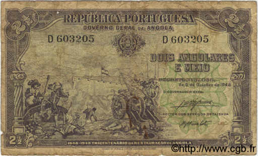 2,5 Angolares  ANGOLA  1948 P.071 B