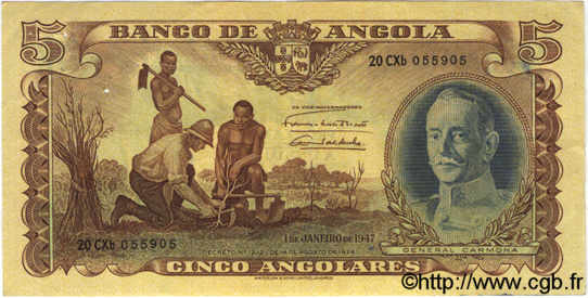 5 Angolares  ANGOLA  1947 P.077 TTB+