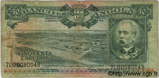 50 Escudos ANGOLA  1956 P.088 B+