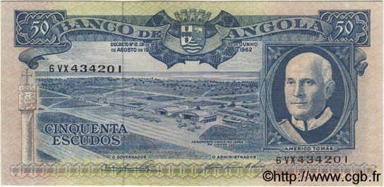 50 Escudos  ANGOLA  1962 P.093 pr.NEUF