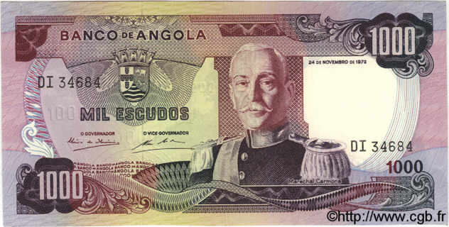 1000 Escudos ANGOLA  1972 P.103 pr.NEUF