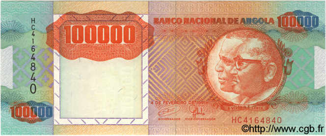 100000 Kwanzas ANGOLA  1991 P.133x NEUF