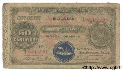 50 Centavos GUINÉE PORTUGAISE  1914 P.008 B