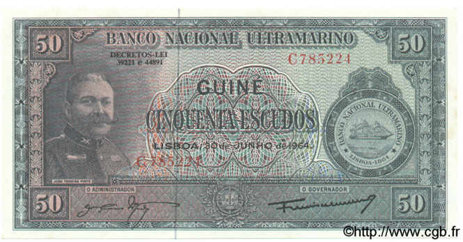 50 Escudos GUINÉE PORTUGAISE  1964 P.040a SPL