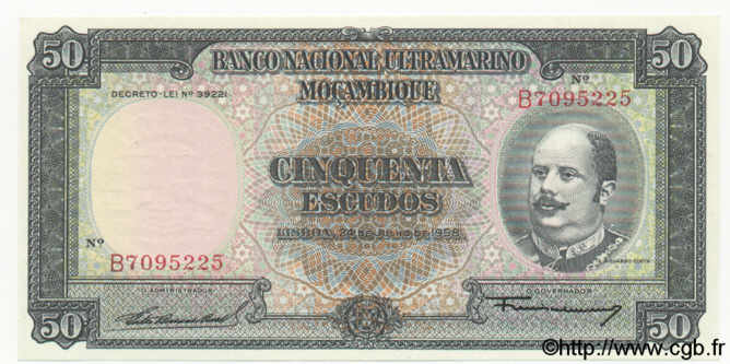 50 Escudos MOZAMBIQUE  1958 P.106 NEUF