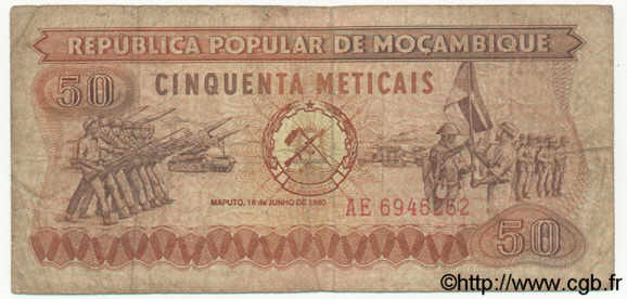 50 Meticais MOZAMBIQUE  1980 P.125 B