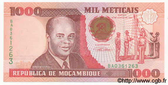 1000 Meticais  MOZAMBIQUE  1991 P.135 NEUF