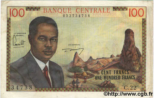 100 Francs CAMEROUN  1962 P.10a TTB