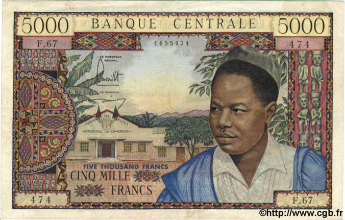 5000 Francs  CAMEROUN  1962 P.13 TTB