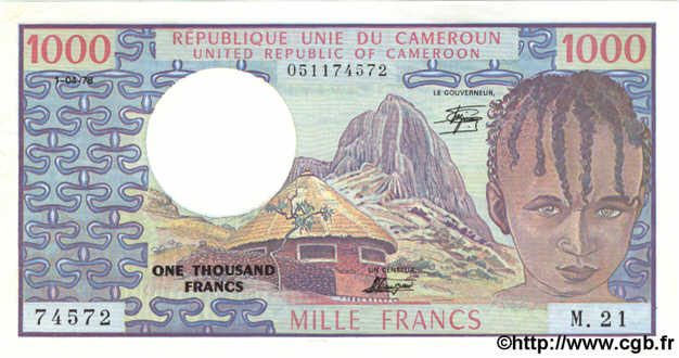 1000 Francs CAMEROUN  1978 P.16c SPL