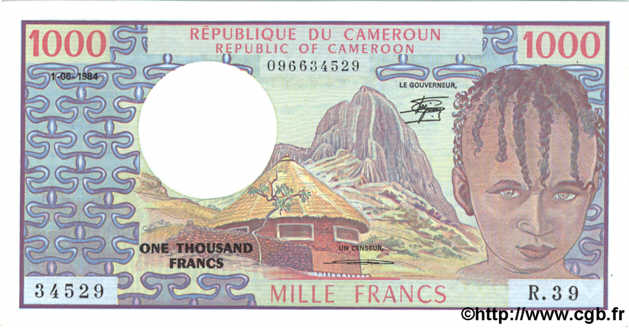 1000 Francs  CAMEROUN  1984 P.21 pr.NEUF