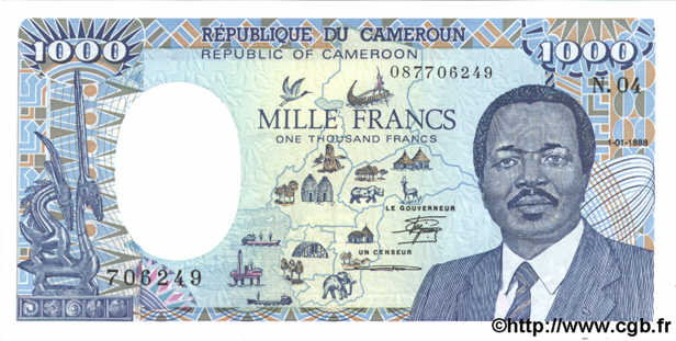 1000 Francs  CAMEROUN  1988 P.26a pr.NEUF
