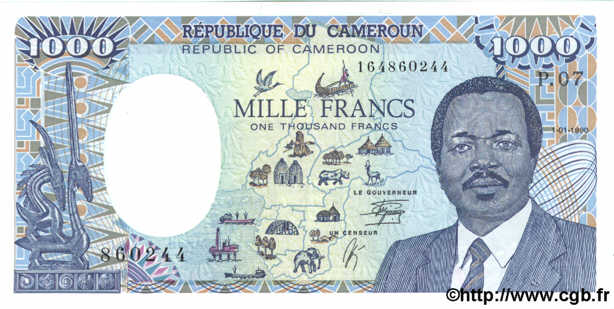 1000 Francs CAMEROUN  1990 P.26b SPL
