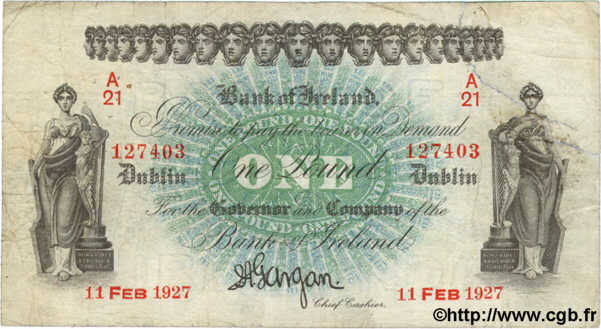 1 Pound IRLANDE  1927 P.A039b pr.TB