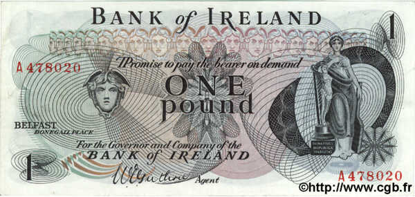 1 Pound IRLANDE DU NORD  1967 P.056 SUP
