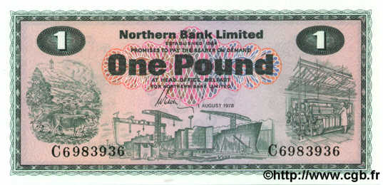 1 Pound IRLANDE DU NORD  1978 P.187b NEUF