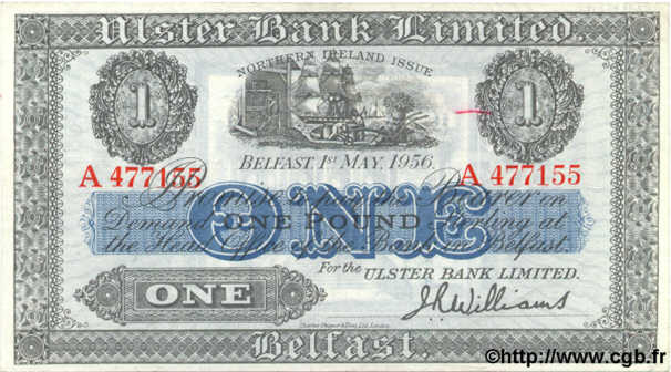 1 Pound IRLANDE DU NORD  1956 P.315c TTB