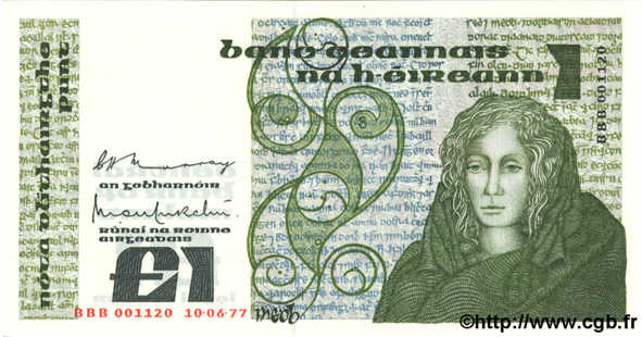 1 Pound IRLANDE  1977 P.070a NEUF
