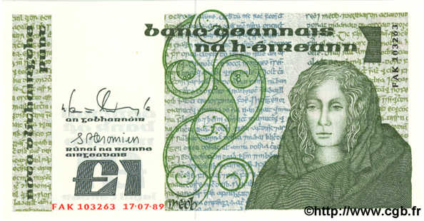 1 Pound IRLANDE  1989 P.070d SPL