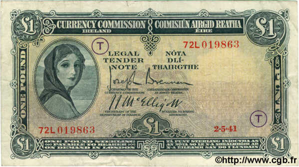 1 Pound IRLANDE  1941 P.002C pr.TTB