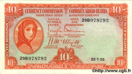 10 Shillings IRLANDE  1932 P.001Ab SUP