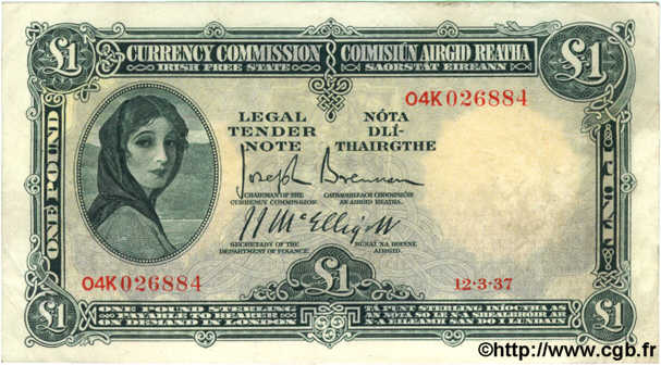 1 Pound IRLANDE  1937 P.002A TTB+