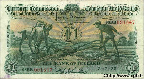 1 Pound IRLANDE  1939 P.08b TTB+