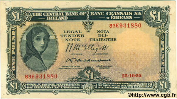 1 Pound IRLANDE  1955 P.057c TTB+