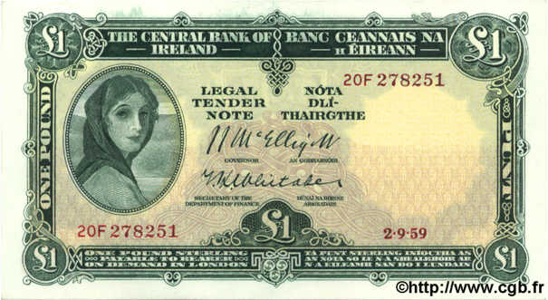 1 Pound IRLANDE  1959 P.057d SPL+