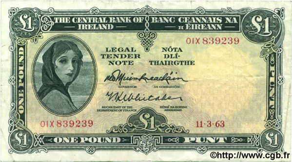 1 Pound IRLANDE  1963 P.064a TTB