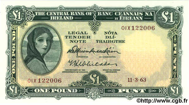 1 Pound IRLANDE  1963 P.064a NEUF