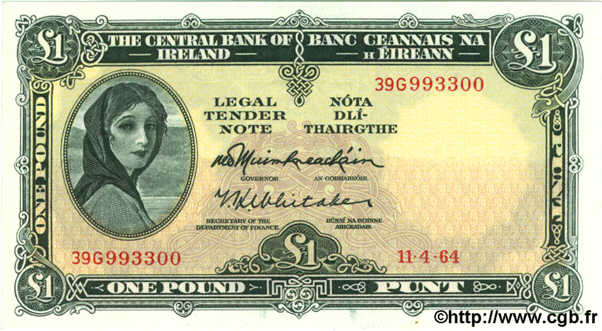 1 Pound IRLANDE  1964 P.064a SPL