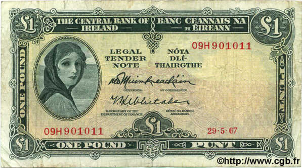 1 Pound  IRLANDE  1967 P.064a pr.TB