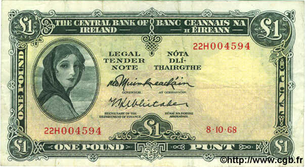 1 Pound IRLANDE  1968 P.064a TTB