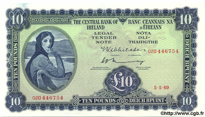 10 Pounds IRLANDE  1969 P.066b pr.NEUF