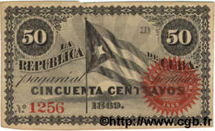 50 Centavos CUBA  1869 P.054 TTB+