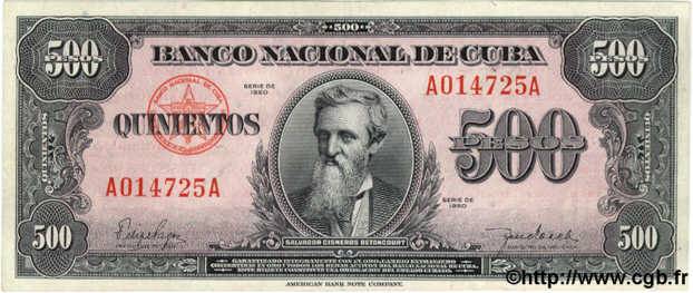 500 Pesos CUBA  1950 P.083 SUP+