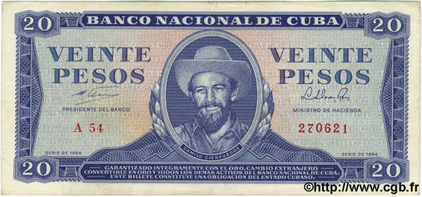 20 Pesos CUBA  1964 P.097b TTB+