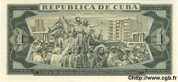 1 Peso Spécimen CUBA  1972 P.102as NEUF