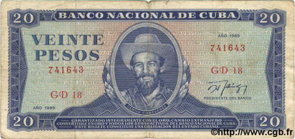 20 Pesos CUBA  1989 P.105d pr.TB