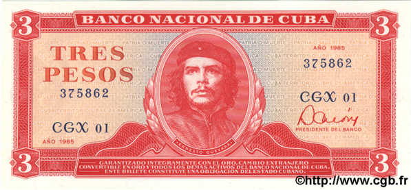 3 Pesos CUBA  1985 P.107a NEUF