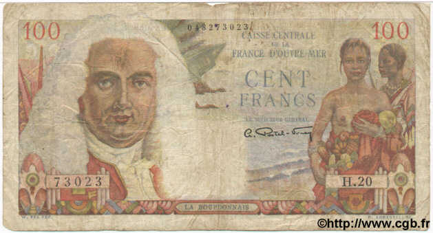 100 Francs La Bourdonnais AFRIQUE ÉQUATORIALE FRANÇAISE  1947 P.24 pr.TB