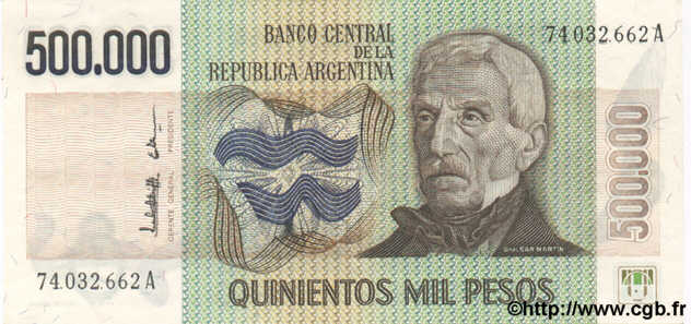 500000 Pesos ARGENTINE  1980 P.309 pr.NEUF