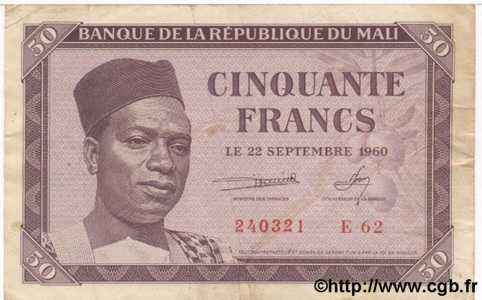 50 Francs MALI  1960 P.01 TTB